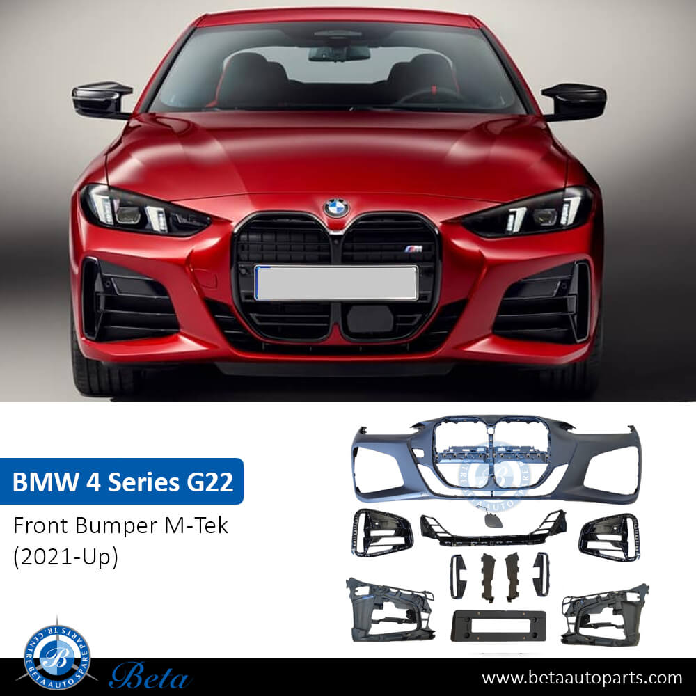 BMW 4 Series G22 (2021-Up), Front Bumper  M-Tek with Park Assist, China, 51119854248