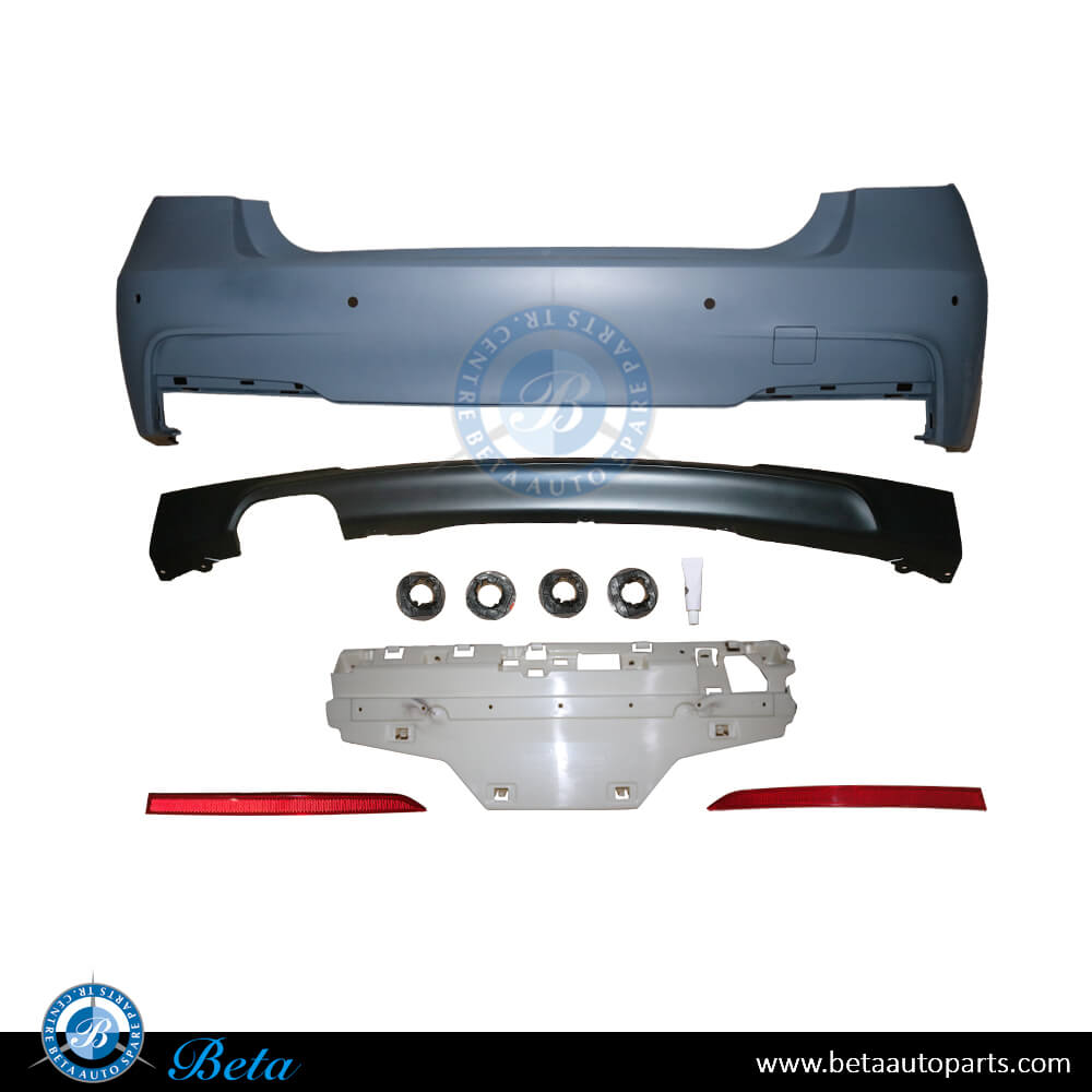 Rear Bumper  M-Tek with PDC - 1 Hole/2 Muffler 320-330 for BMW 3 Series 2012-2015 models, Part Number 51128056498