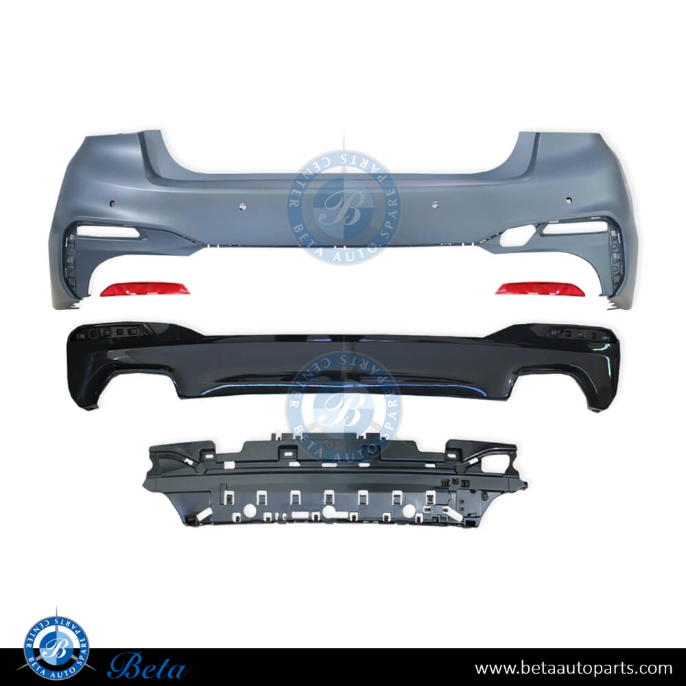 BMW 5 Series G30 (2017-2020), Rear Bumper Assembly with PDC M-TEK, Taiwan, 51128073725