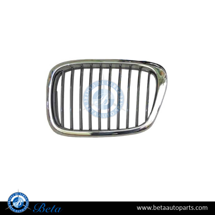 Left Side Grille - Black and Chrome for BMW 5 Series E39 1996-2000 models, Part Number 51132497261