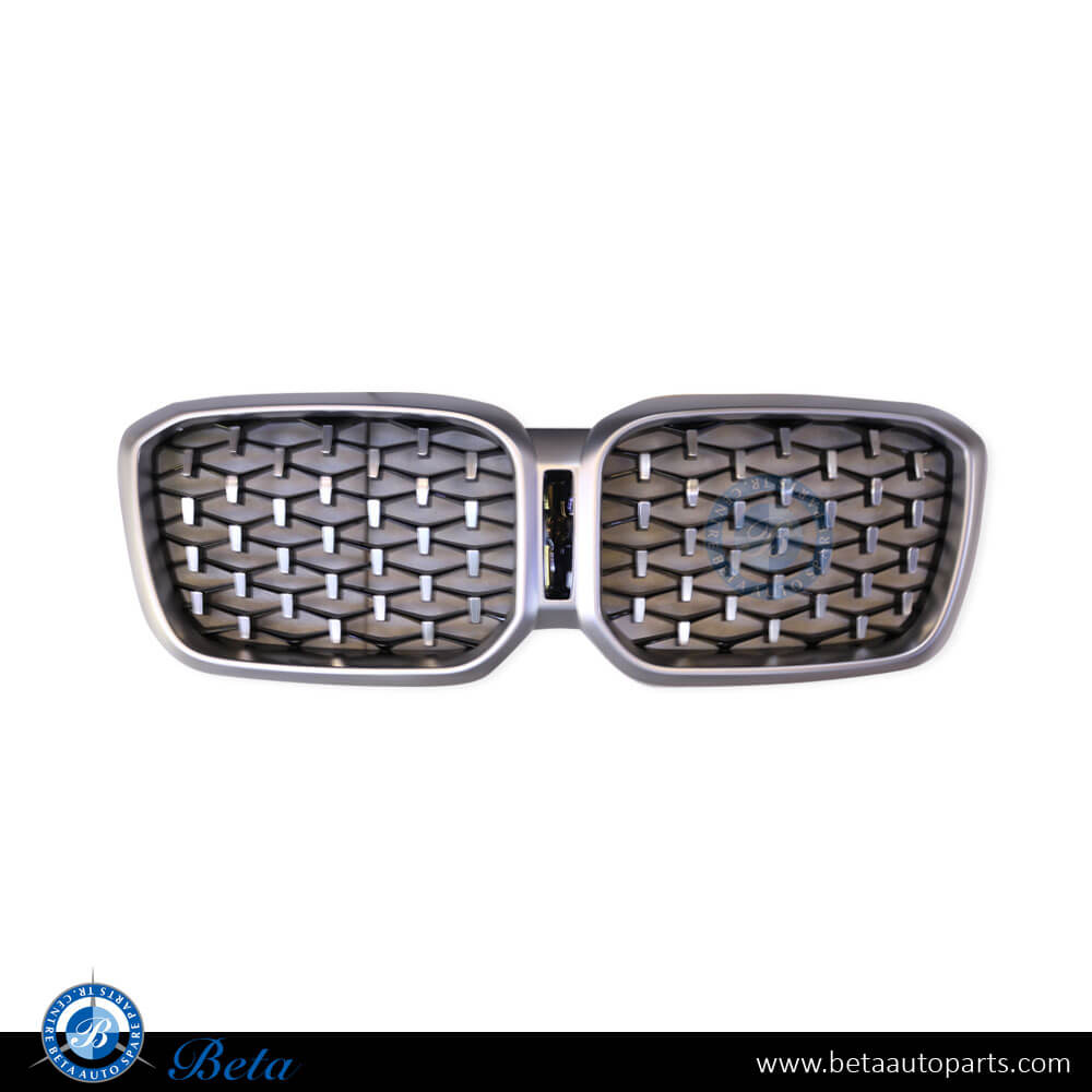 Radiator Grille M-Tek Stars Look without Camera Hole Silver Color for BMW X4 G02 LCI 2022-Up models, Part Number 51135A1AC59