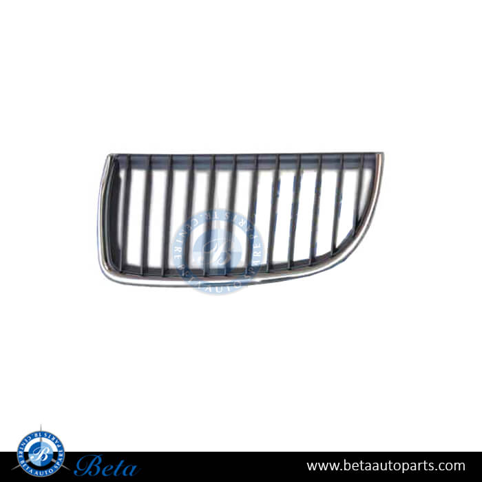 Left Side Grille - Black and Chrome for BMW 3 Series E90 2005-2008 models, Part Number 51137120007