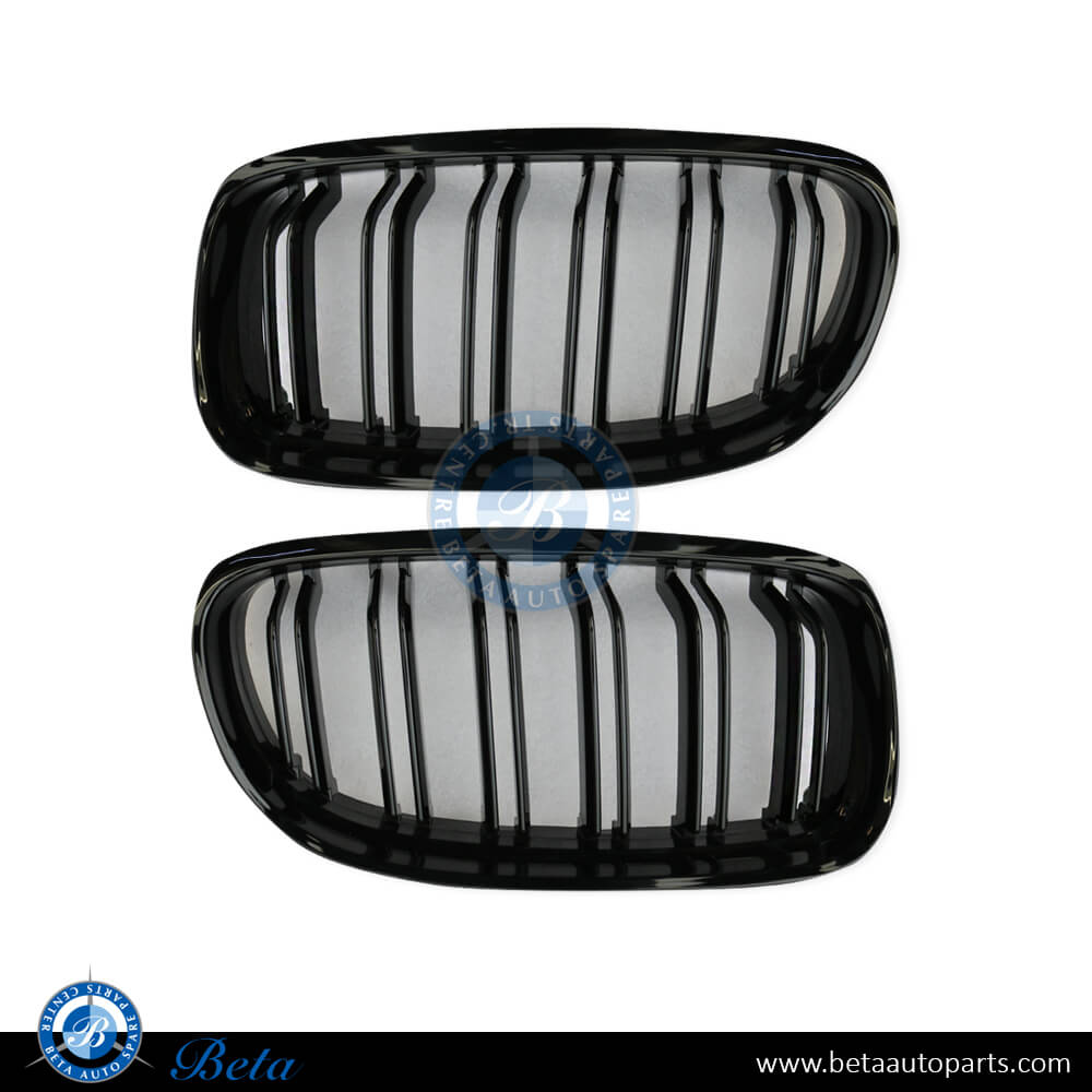 Radiator Grille 1 Line Gloss Black color for BMW 3 Series E90 LCI 2009-2011 models, Part Number 51137201967/51137201968