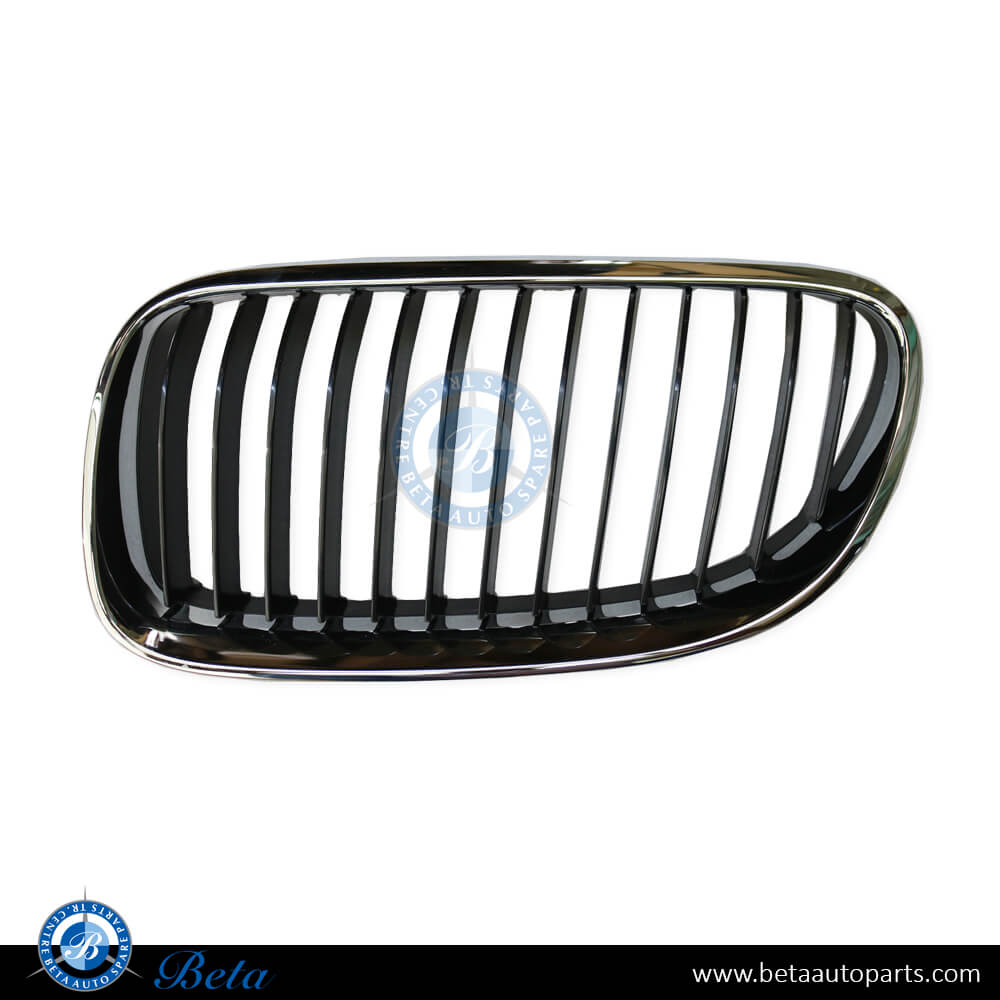 Left Side Radiator Grille - Black and Chrome for BMW 3 Series E92 LCI 2009-2011 models, Part Number 51137254969