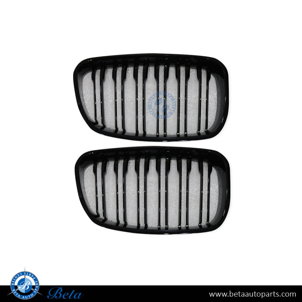 Radiator Grille 1 Line Gloss Black color for BMW 1 Series F20/F21 2012-2014 models, Part Number 51137262117 / 51137262118