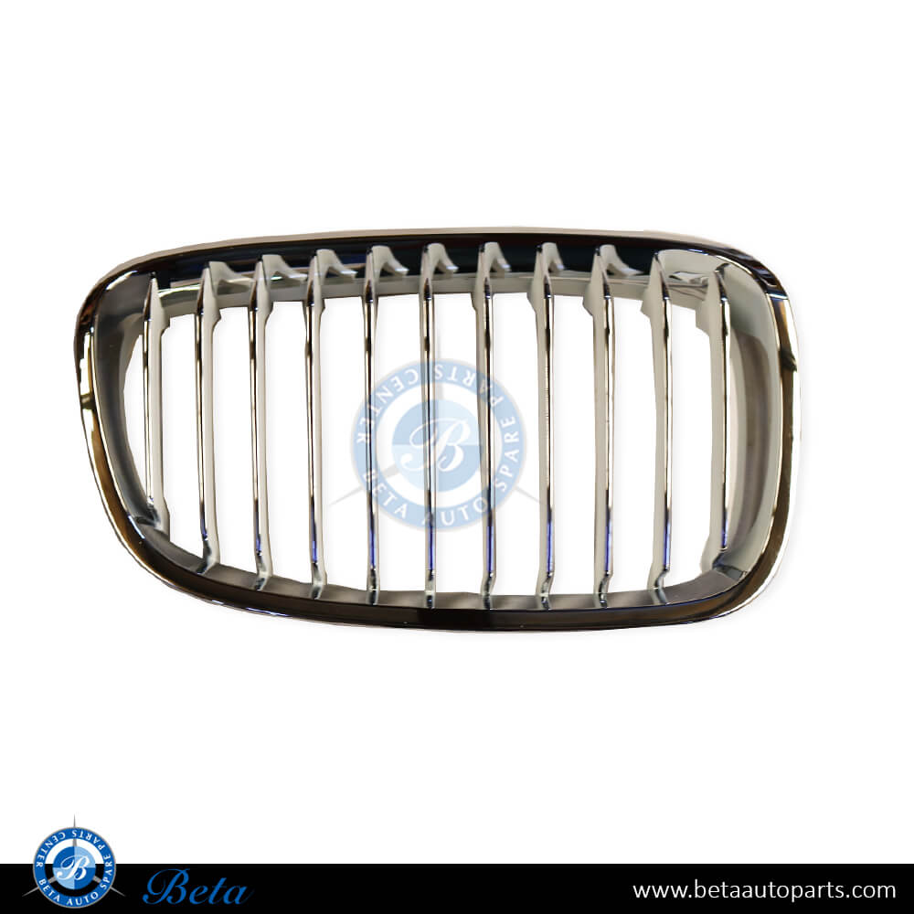 Right Side Radiator Grille - White and Chrome for BMW 1 Series F20 / F21 2012-2014 models, Part Number 51137262120