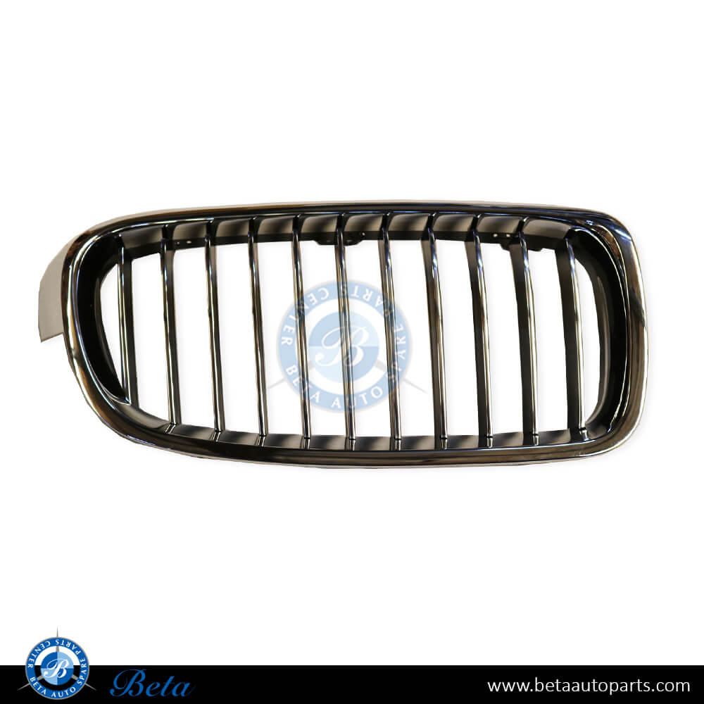 Right Side Radiator Grille - Black and Chrome for BMW 3 Series F30 2012-2018 models, Part Number 51137263482