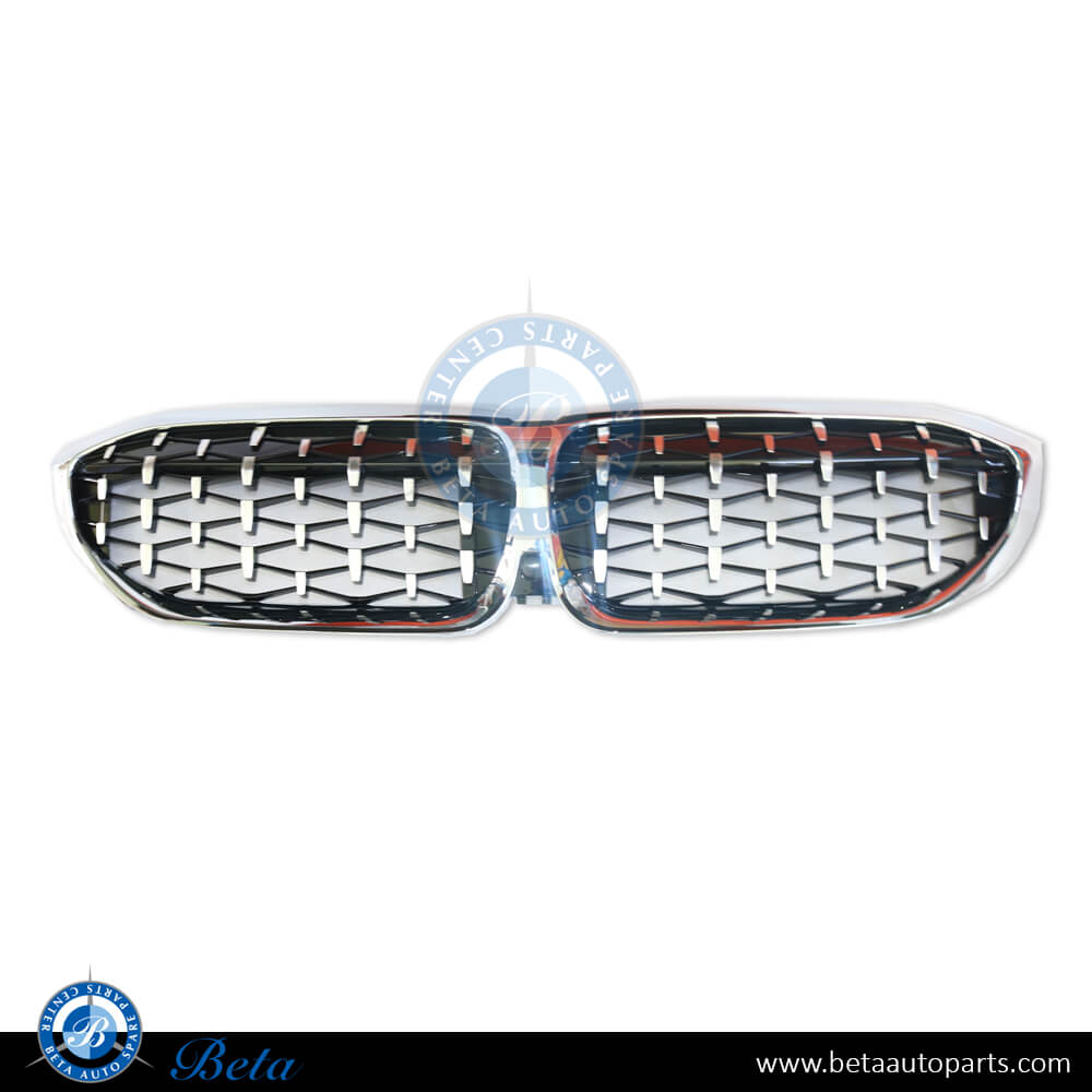 Grille Stars look Black and Chrome color for BMW 3 Series G20 2019-up models, Part Number 51138075665