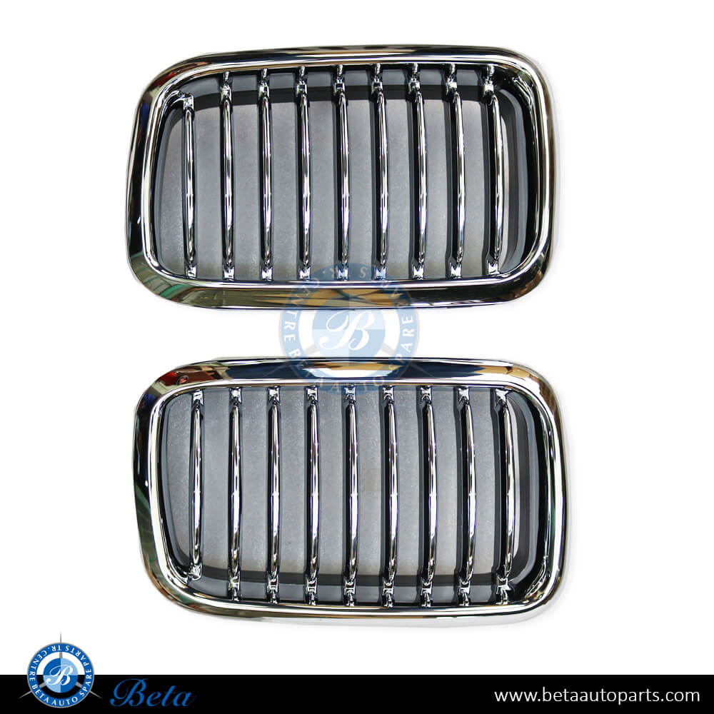 Radiator Grille Modified Chrome color for BMW 3 Series E36 1991-1997 models, Part Number 51138122237/51138122238