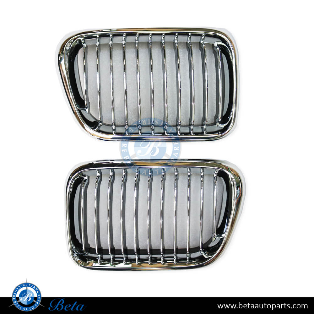 Radiator Grille Modified Chrome color for BMW 3 Series E36 1991-1997 models, Part Number 51138195151/51138195152