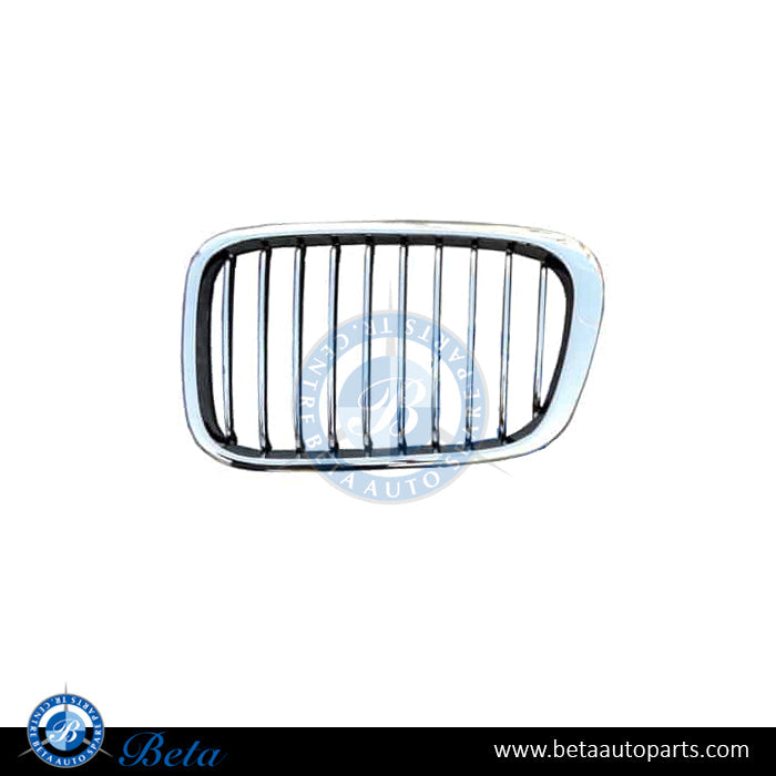 Left Side Grille - Black and Chrome for BMW 3 Series E46 1998-2001 models, Part Number 51138208489