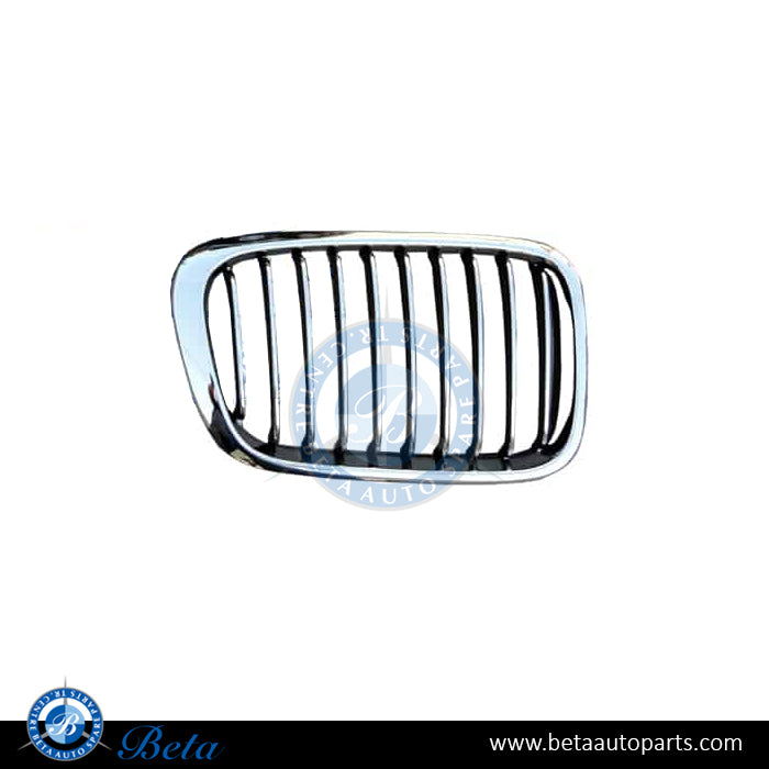 Right Side Grille - Black and Chrome for BMW 3 Series E46 1998-2001 models, Part Number 51138208490