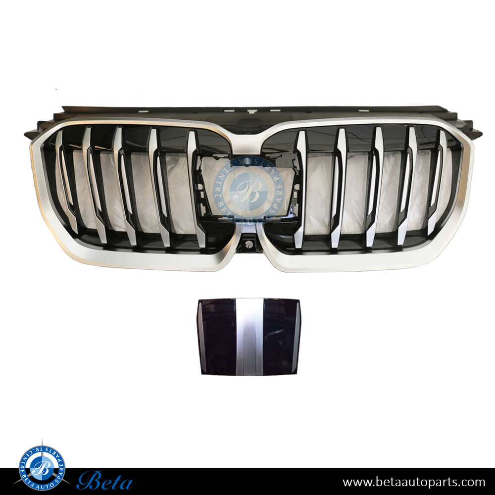 Radiator Grille Silver Color for BMW X1 U11 2023-Up models, Part Number 51139883426