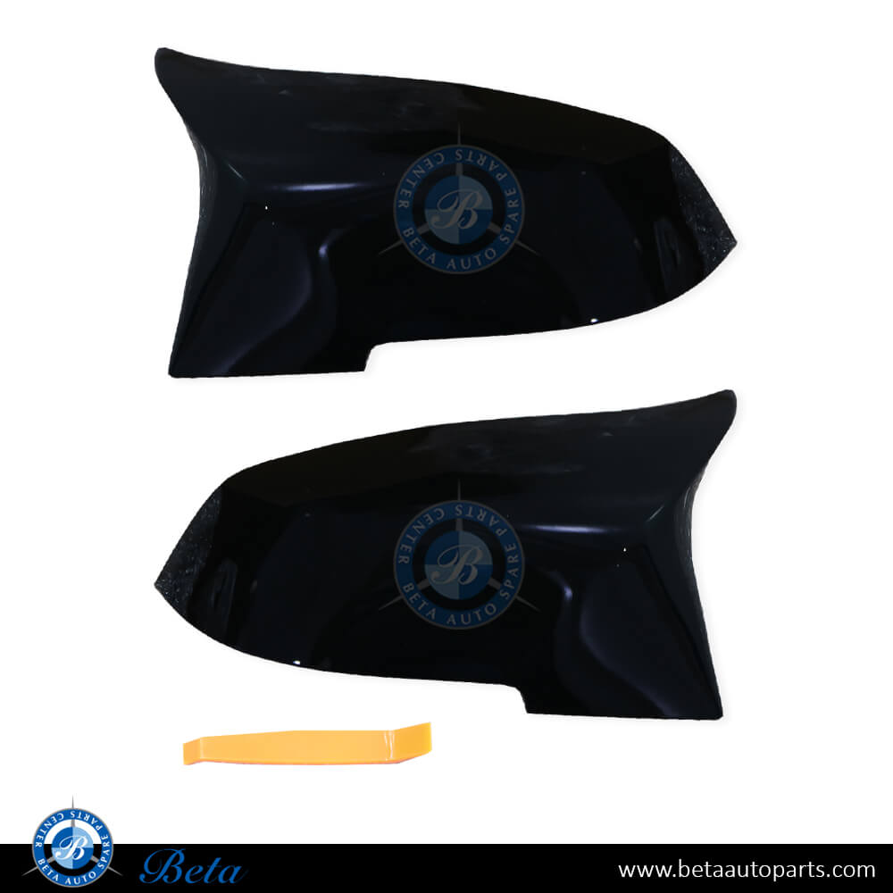 Mirror Covers M5 Look Black Color for BMW 3 Series / 4 Series F30 / F32 / F36 2012-2018 models, Part Number 51168059545 / 51168059546