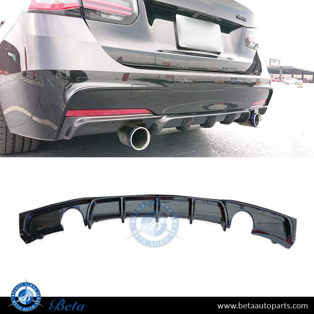 Rear Diffuser M-Performance for M-Tek 2 Hole 1 Muffler Carbon for BMW 3 Series F30 2012-2018 models, Part Number 51192291414