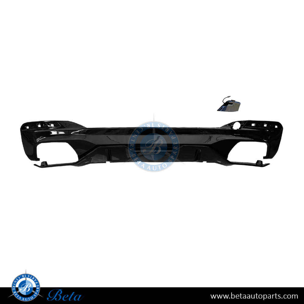 Rear Diffuser M-Performance for M550i Gloss Black color for BMW 5 Series G30 2017-2020 models, Part Number 51192412410