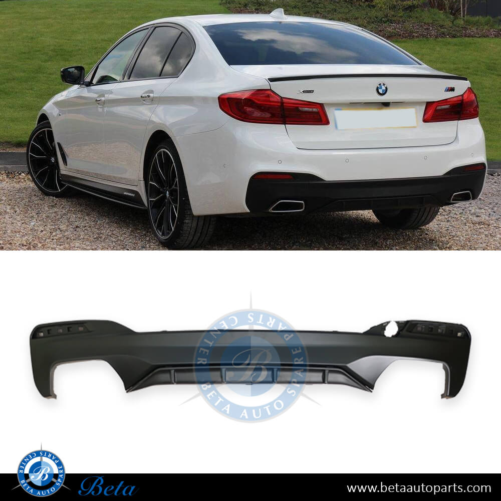 Rear Diffuser M-Performance for M550i Matt Black color for BMW 5 Series G30 2017-2020 models, Part Number 51192412410