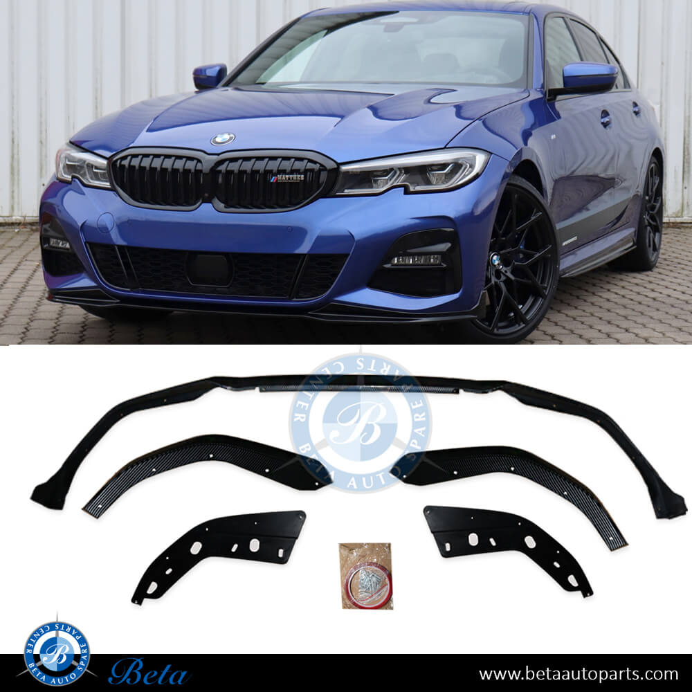 Front Bumper Lower Spoiler M-Performance for M-Tek Carbon for BMW 3 Series G20 2019-Up models, Part Number 51192455832