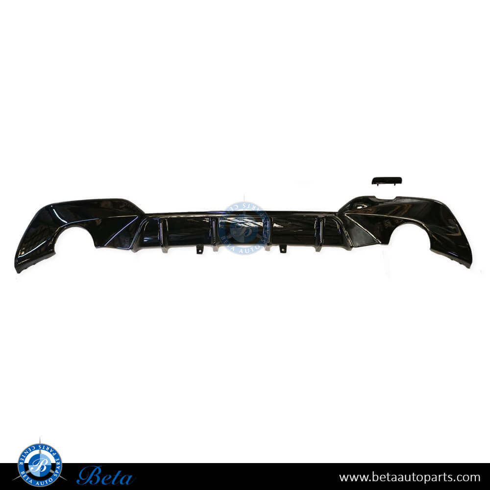 Rear Diffuser M-Performance Rock look for M-Tek Gloss Black color for BMW 3 Series G20 2019-Up models, Part Number 51192455856 / 51192455821