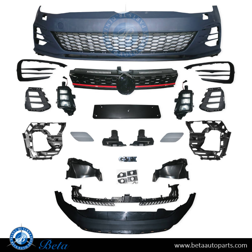 Front Bumper Upgrade to 7.5 GTI Look for Volkswagen Golf 7 2013-2016 models, Part Number 5G0807217AD