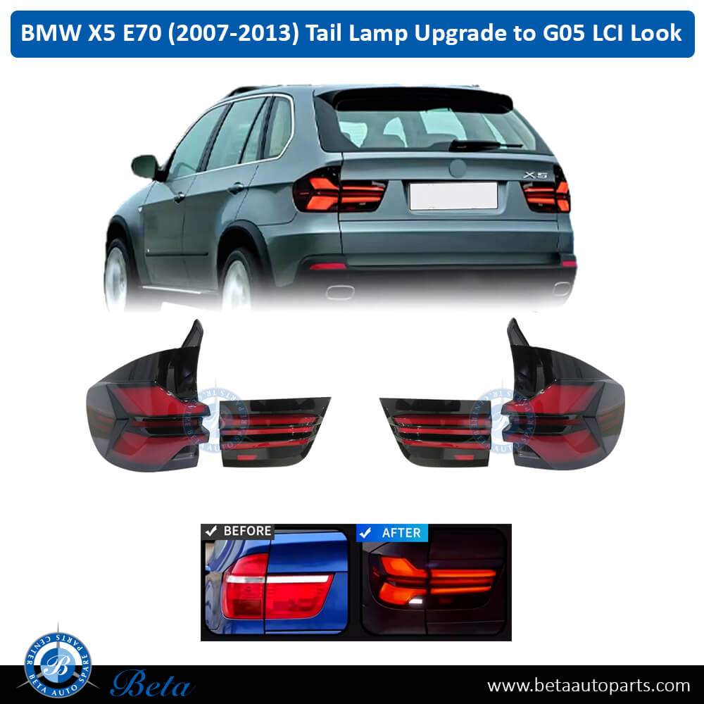 BMW X5 E70 (2007-2013), Tail Lamps Upgrade To G05 LCI Look, China, 63217158939 / 63217158940 / 63217158943 / 63217158944