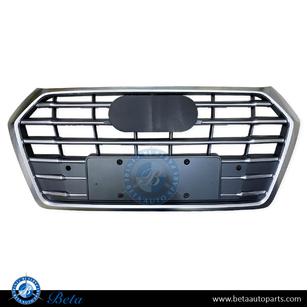 Grille Gray and Silver for Audi Q5 S-Line 2018-2020 models, Part Number 80A853651JRP5