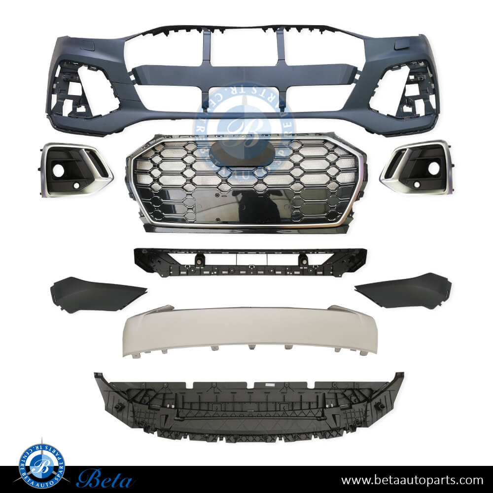 Front Bumper with PDC and Washer for Audi Q5 S-Line 2021-Up models, Part Number 80A807065A