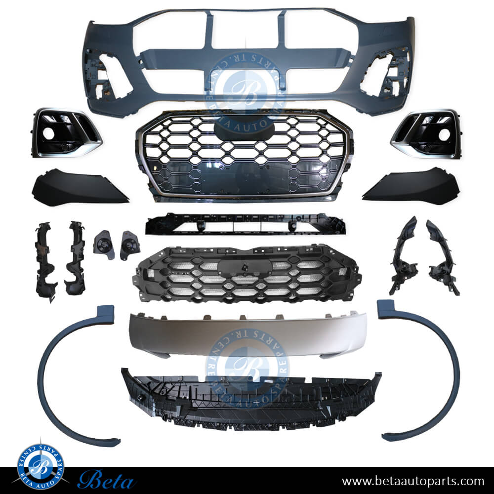 Front Bumper with PDC with Park Assist with Washer for Audi Q5 S-Line 2021-Up models, Part Number 80A807065C