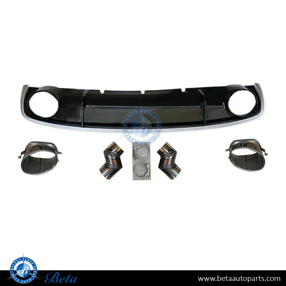 Audi A4 (2012-2015), Rear diffuser assembly with exhaust tips RS4 look, China, 8K0807521G