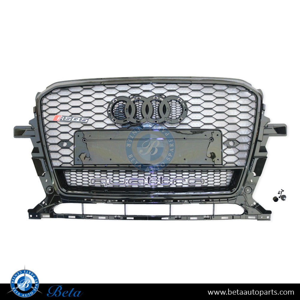 Grille RSQ5 Look All Black for Audi Q5 2013-2017 models, Part Number 8R0853651R