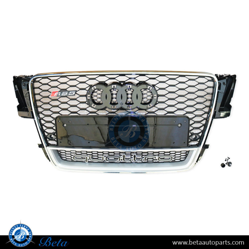 Audi A5 (2008-2011), Grille RS5 Look (Black and Chrome), China, 8T0853651E