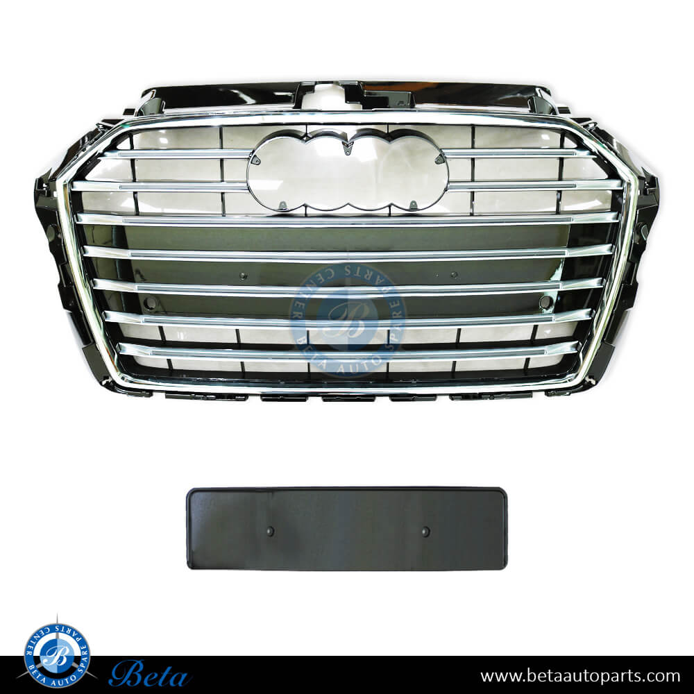 Audi A3 S-LINE (2017-2019), Grille with PDC (Black and Chrome), China, 8V3853651AD