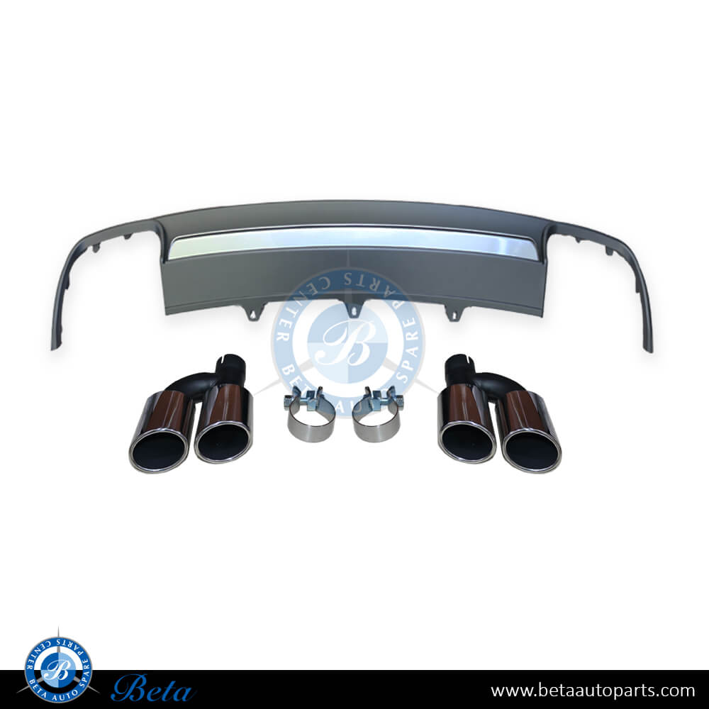 Rear Diffuser with Exhaust Tips S4 Look for Standard for Audi A4 2016-2019 models, Part Number 8W0807521A