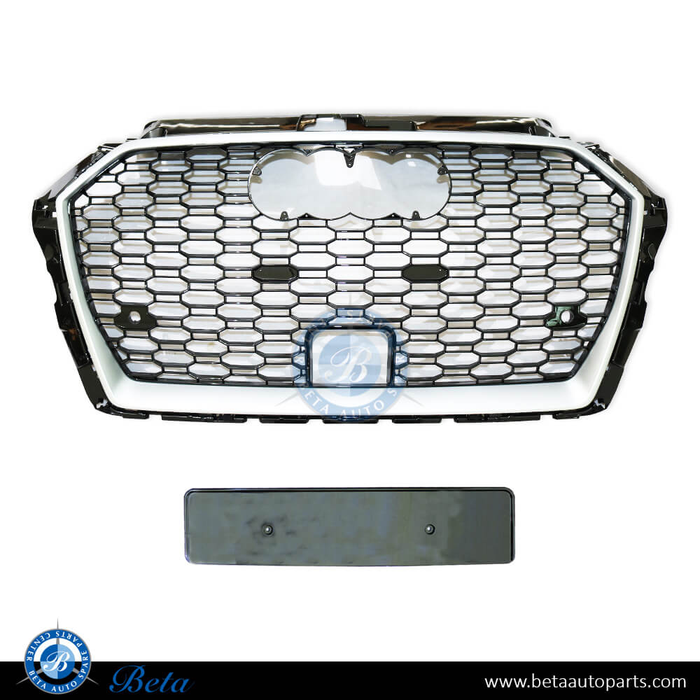 Audi A3 (2017-2019), Grille with ACC RS3 Look (Black and Chrome), China, 8V5853651S