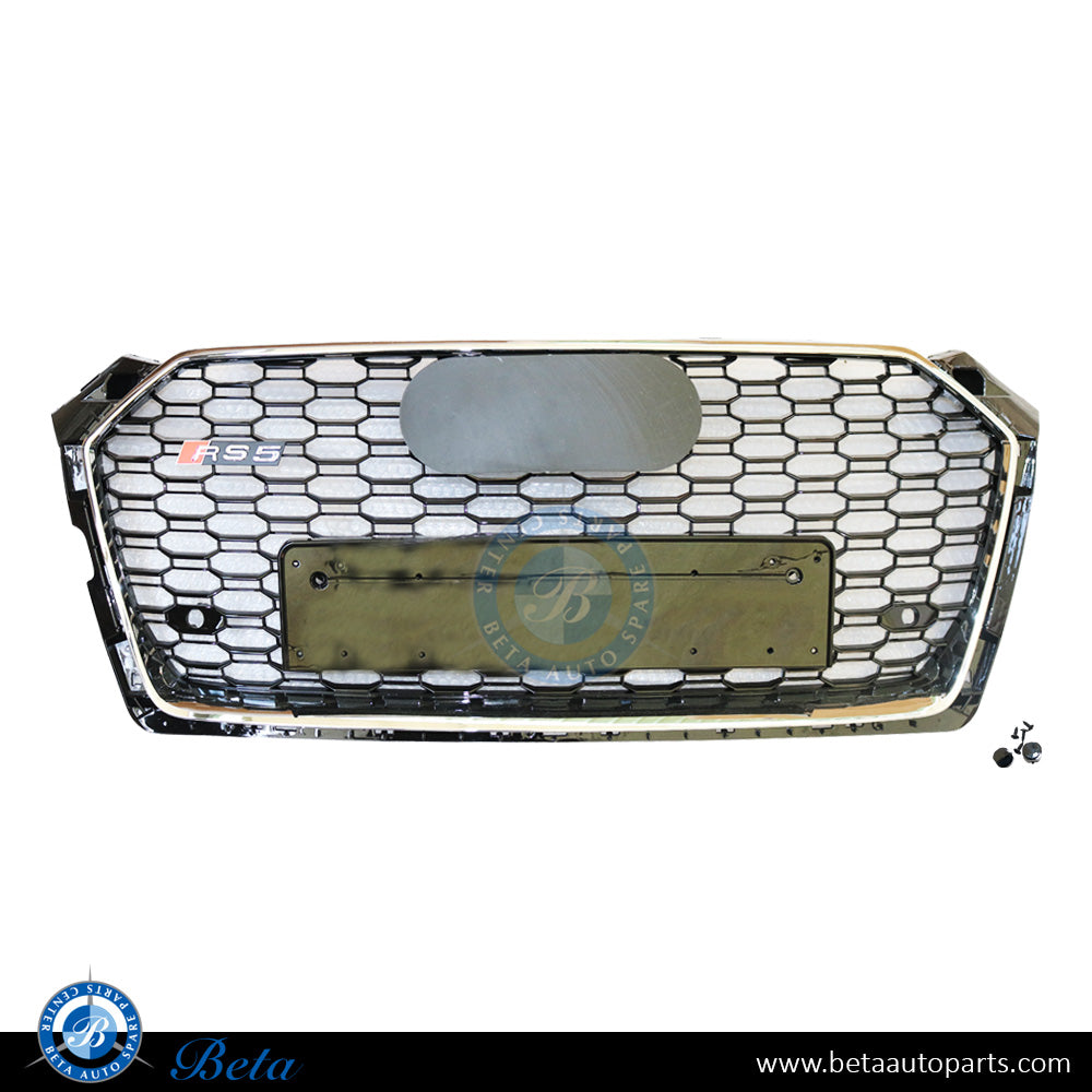 Audi A5 (2017-Up), Grille RS5 Look (Black and Chrome), China, 8W6853651AK