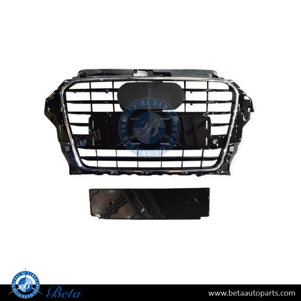 Radiator Grille with PDC Gloss Black color for Audi A3 2013-2016 models, Part Number 8V5853651HT94