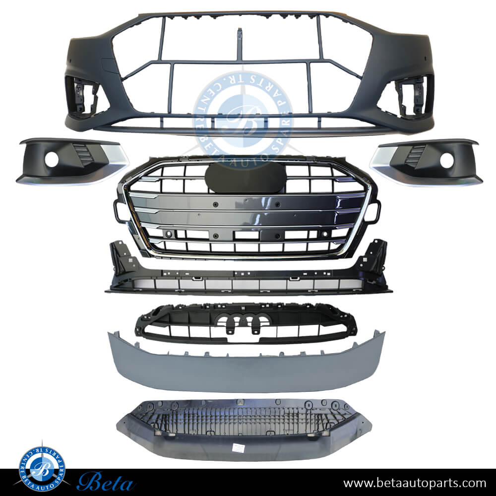 Audi A4 (2020-Up), Front Bumper with Park Assist and without Washer, China, 8W0807065BA