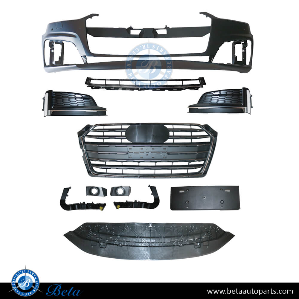 Front Bumper with Park Assist / Washer and without ACC for Audi A5 2017-2019 models, Part Number 8W6807065L