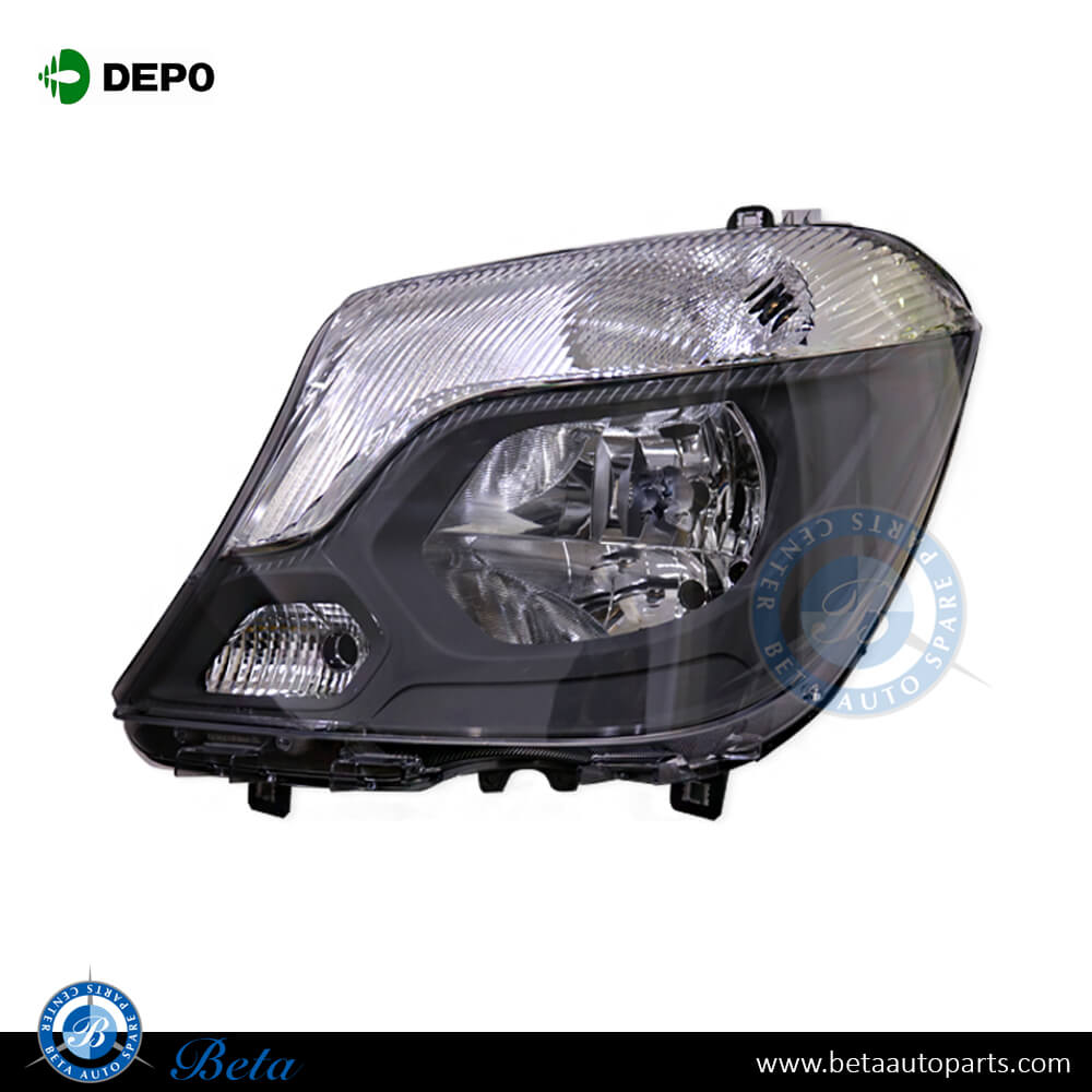 Left Side Headlamp Normal for Mercedes Sprinter 2006-Up models, Part Number 9068202361