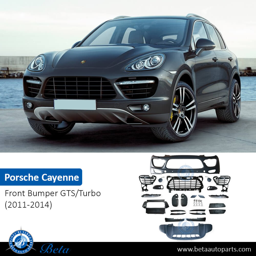 Porsche Cayenne GTS/Turbo (2011-2014), Front Bumper with Park Assist  / Washer / DRL, Taiwan, 95850522141