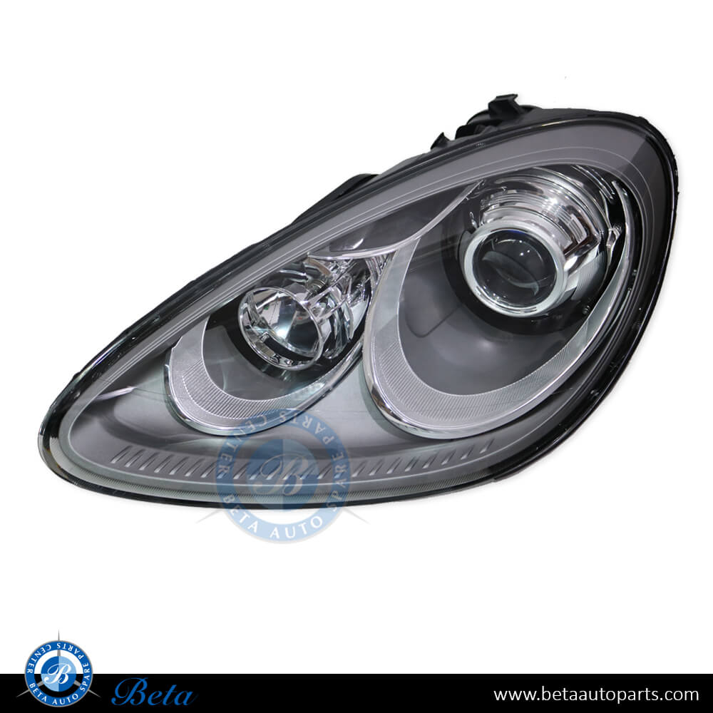 Left Side Headlamp Xenon Silver for Porsche Cayenne 2011-2014 models, Part Number 95863117500