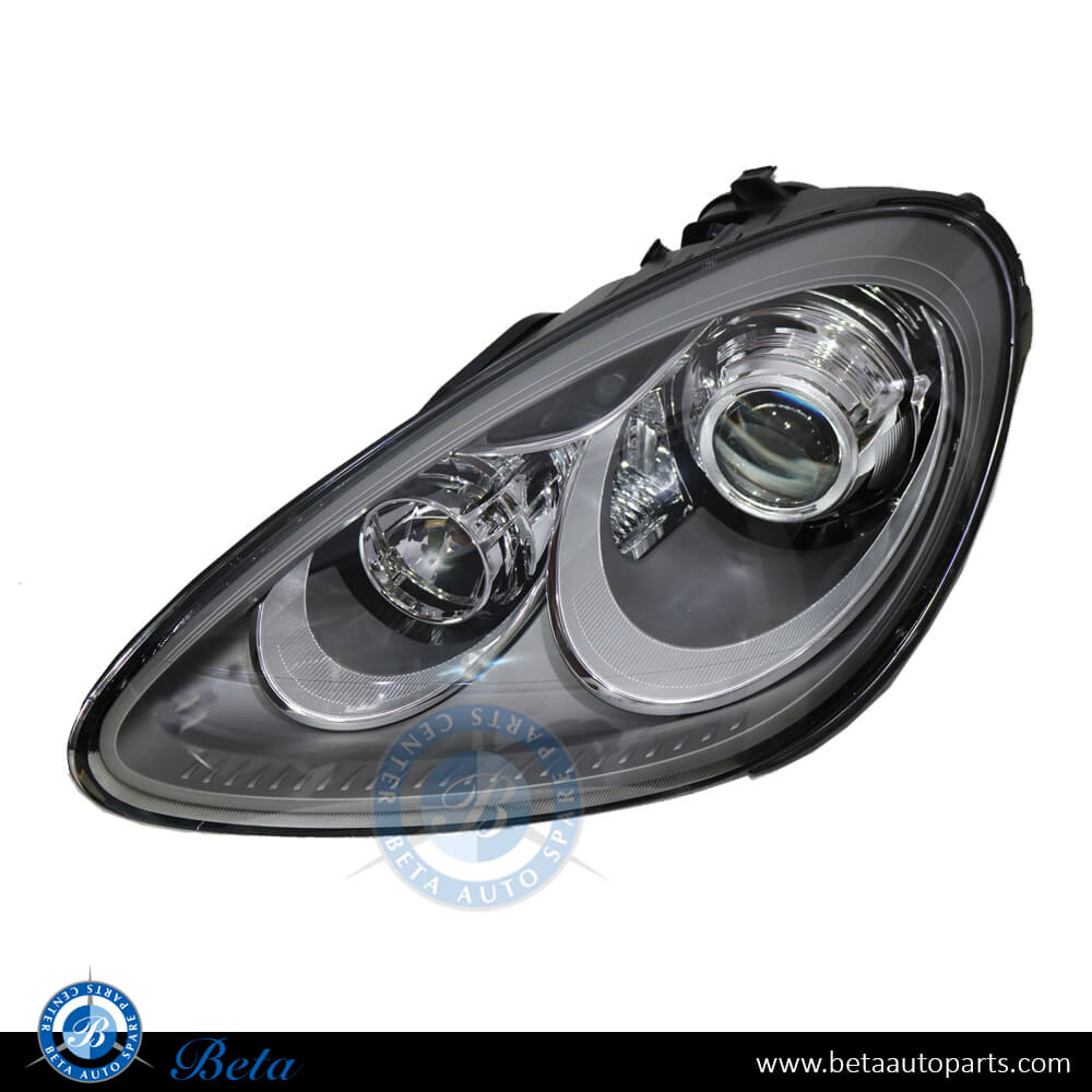 Left Side Headlamp with AFS Silver for Porsche Cayenne 2011-2014 models, Part Number 95863117700