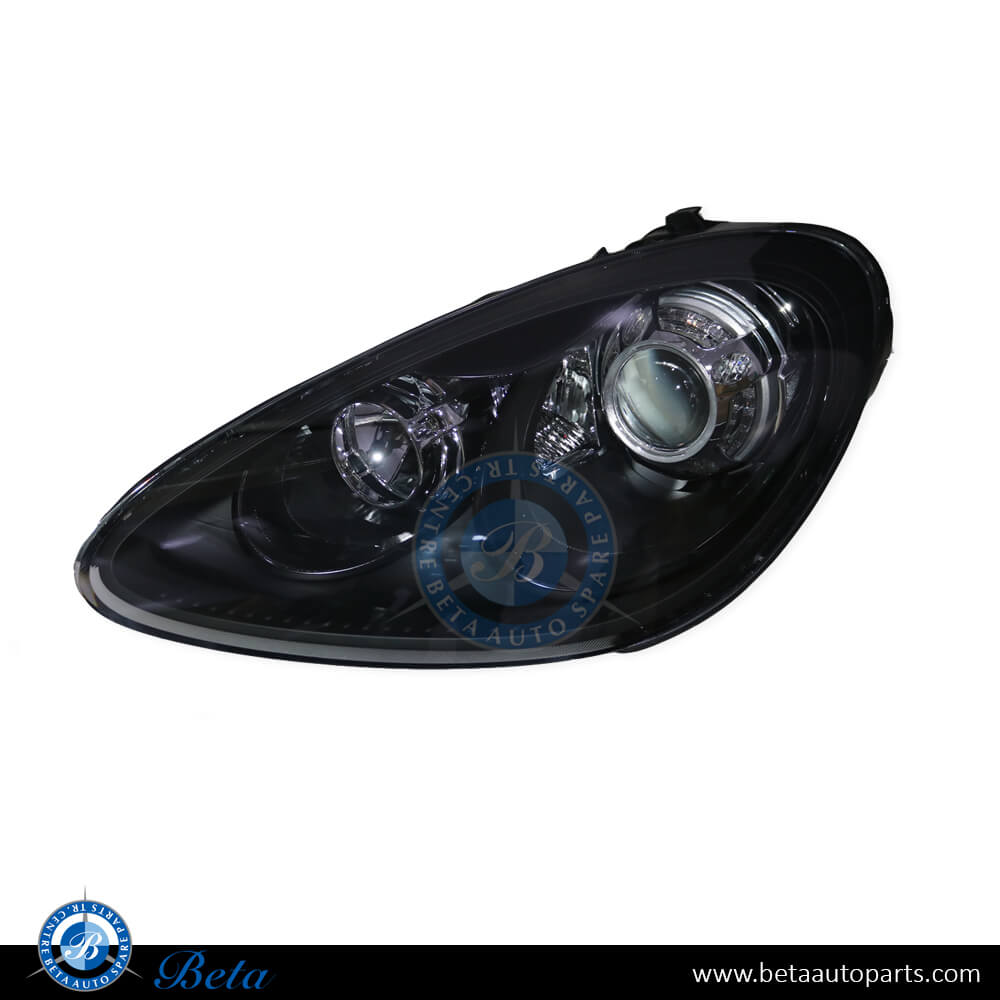 Left Side Headlamp Adaptive Xenon - Black for Porsche Cayenne GTS 2011-2014 models, Part Number 95863128300 / 95863128301