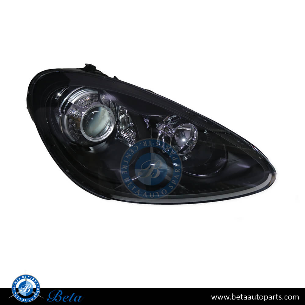 Right Side Headlamp Adaptive Xenon - Black for Porsche Cayenne GTS 2011-2014 models, Part Number 95863128400 / 95863128401