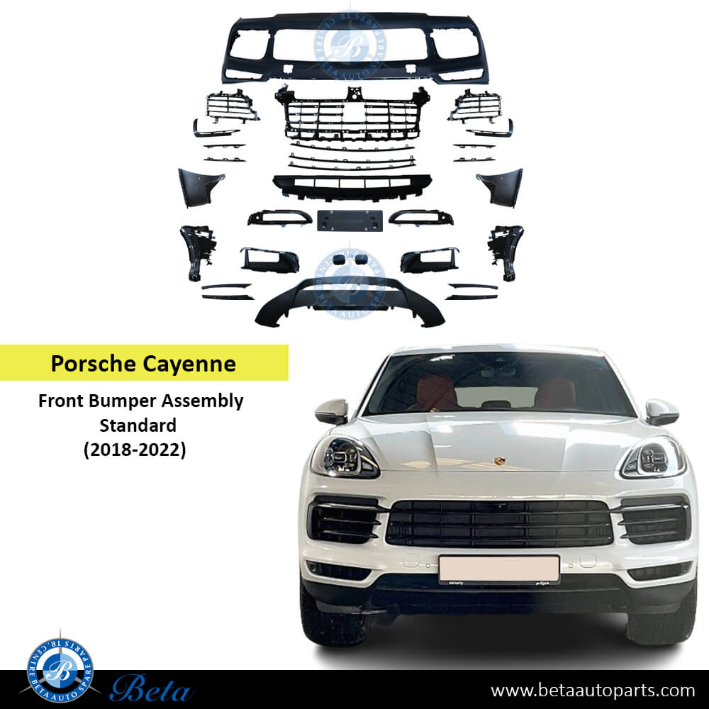 Porsche Cayenne (2018-2022), Front Bumper with Park Assist (Standard), China, 9Y0807217C