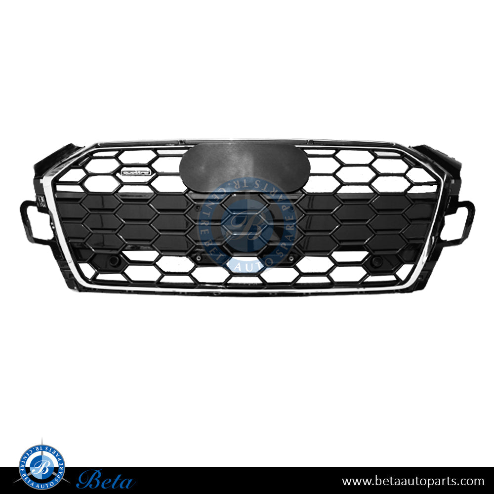 Audi A5 S-Line (2020-Up), Radiator Grille (Black & Chrome), China, 8W6853651BJ