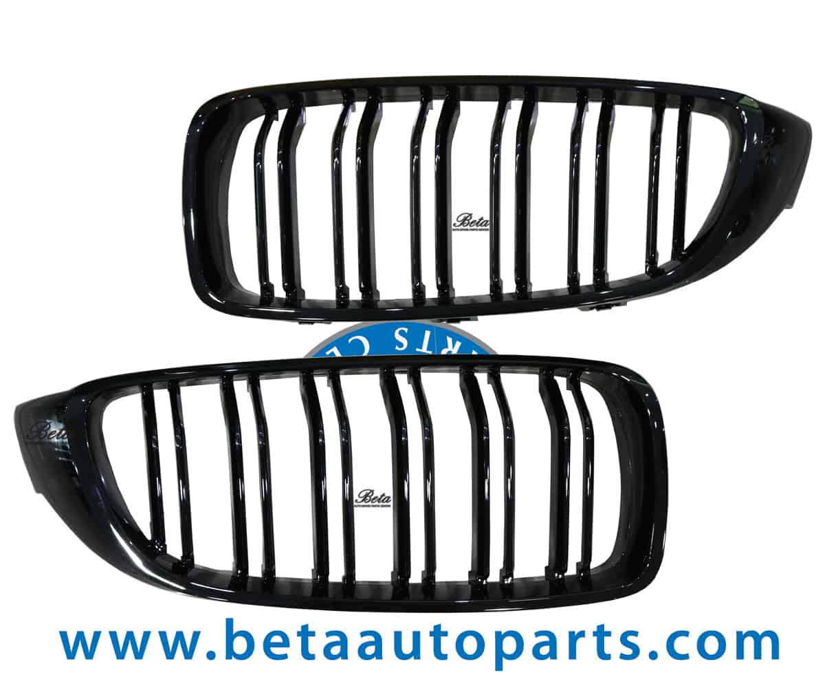 Radiator Grilles M Look -Gloss Black for BMW 4 Series F32/F36 2014-2017 models, Part Number 51712336813 / 51712336814