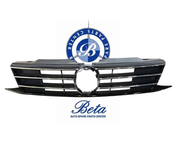 Radiator Grille without Logo -Black and Chrome for Volkswagen Jetta 2015-2018 models, Part Number 5C6853651AJZLL