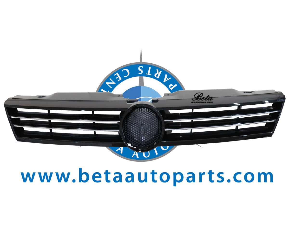 Radiator Grille without Logo -Black and Chrome for Volkswagen Jetta 2012-2014 models, Part Number 5C6853651AZLL