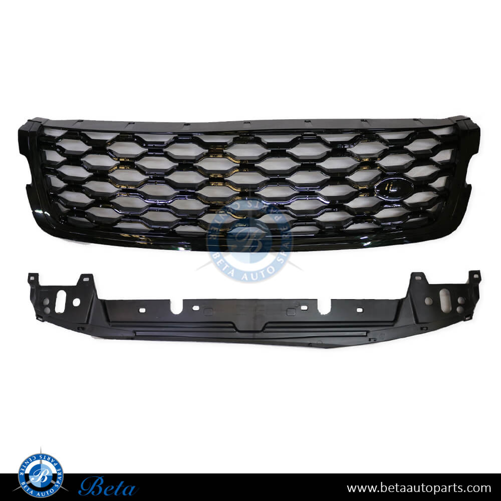 Radiator Grille Upgrade to 2021 look Black Color for Range Rover Velar 2017-Up models, Part Number LR092629